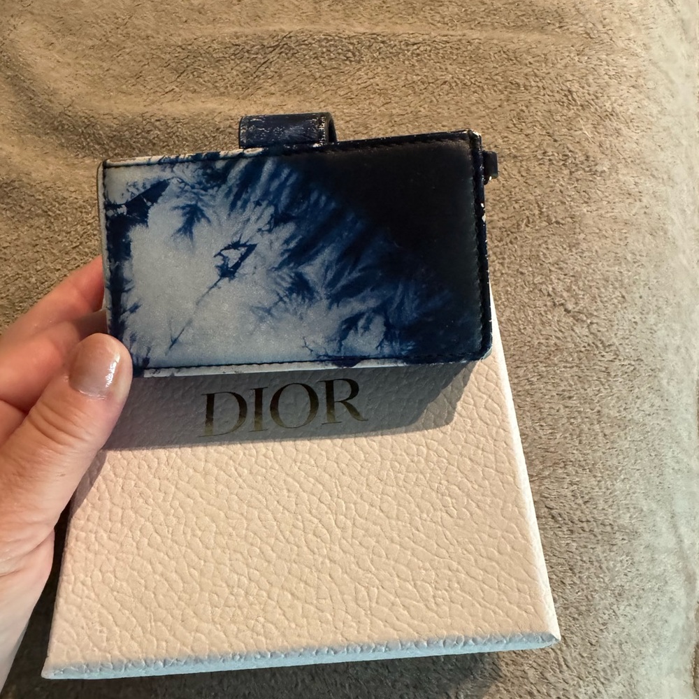Dior Indigo Tie-Dye Card Case